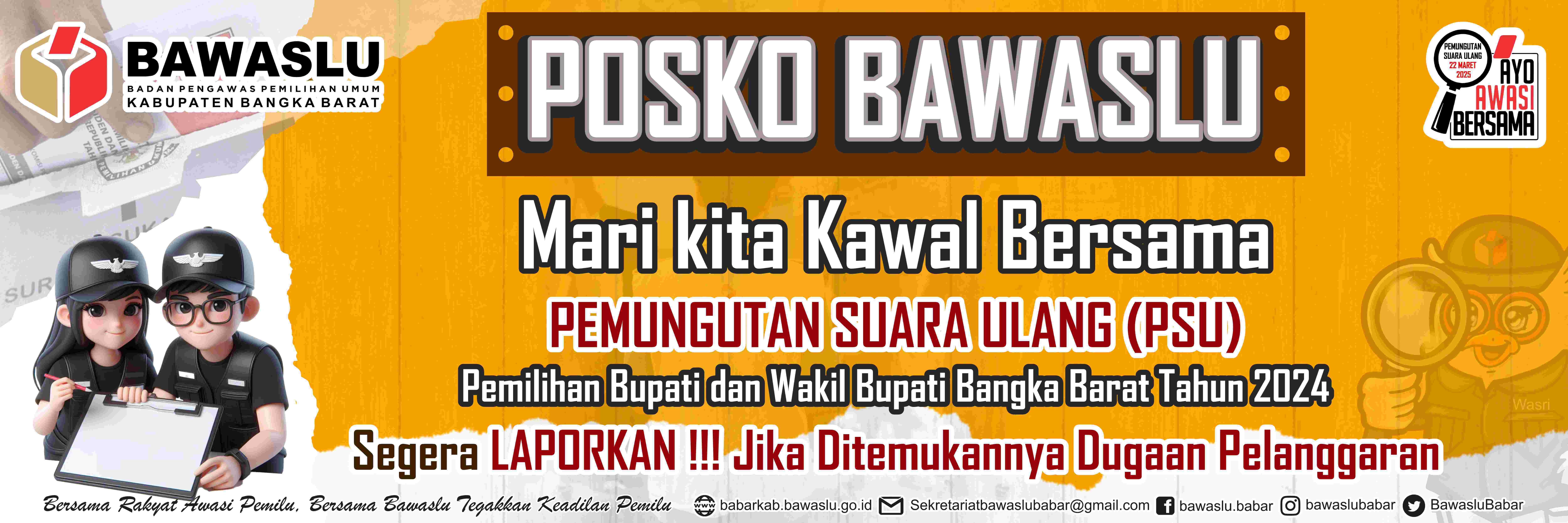 Posko Bawaslu Bangka Barat di Desa Sinar Manik 