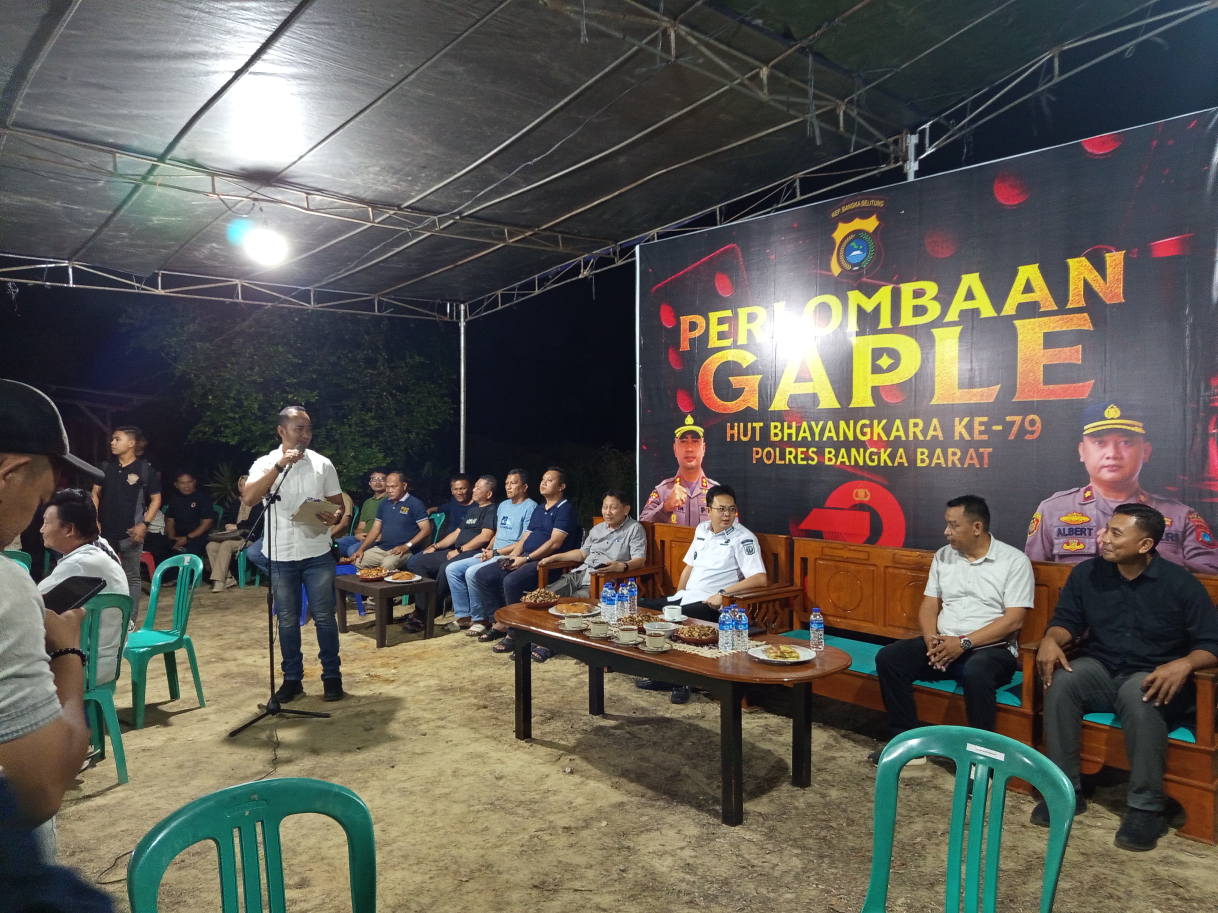 Ketua Bawaslu Bangka Barat Hadiri Pembukaan Turnamen Gaple HUT Bhayangkara ke-79