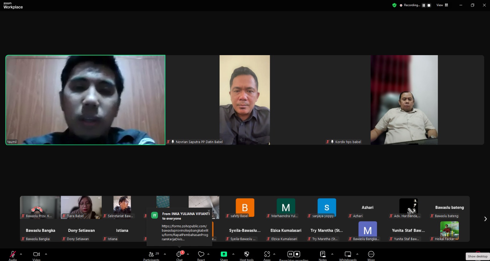 Bawaslu Bangka Barat Ikuti Rapat Pembahasan Program Kerja Divisi Penanganan Pelanggaran dan Sengketa Tahun 2025