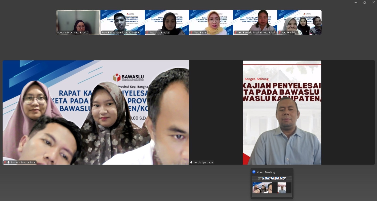 Bawaslu Bangka Barat Ikuti Rapat Kajian Penyelesaian Sengketa Bersama Bawaslu Se-Bangka Belitung