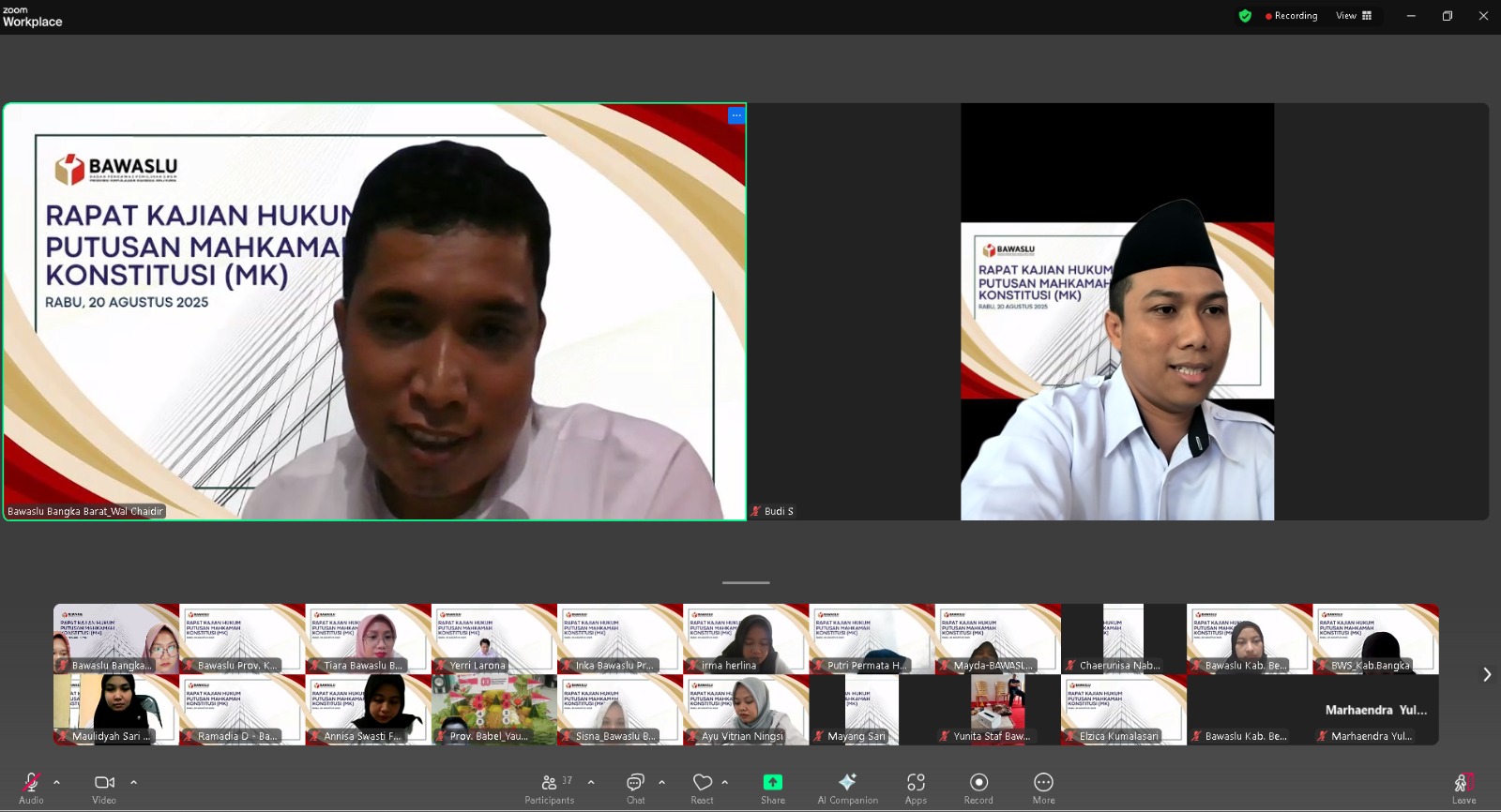 Bawaslu Bangka Barat Paparkan Analisa Hukum Putusan MK pada Rapat Kajian Hukum