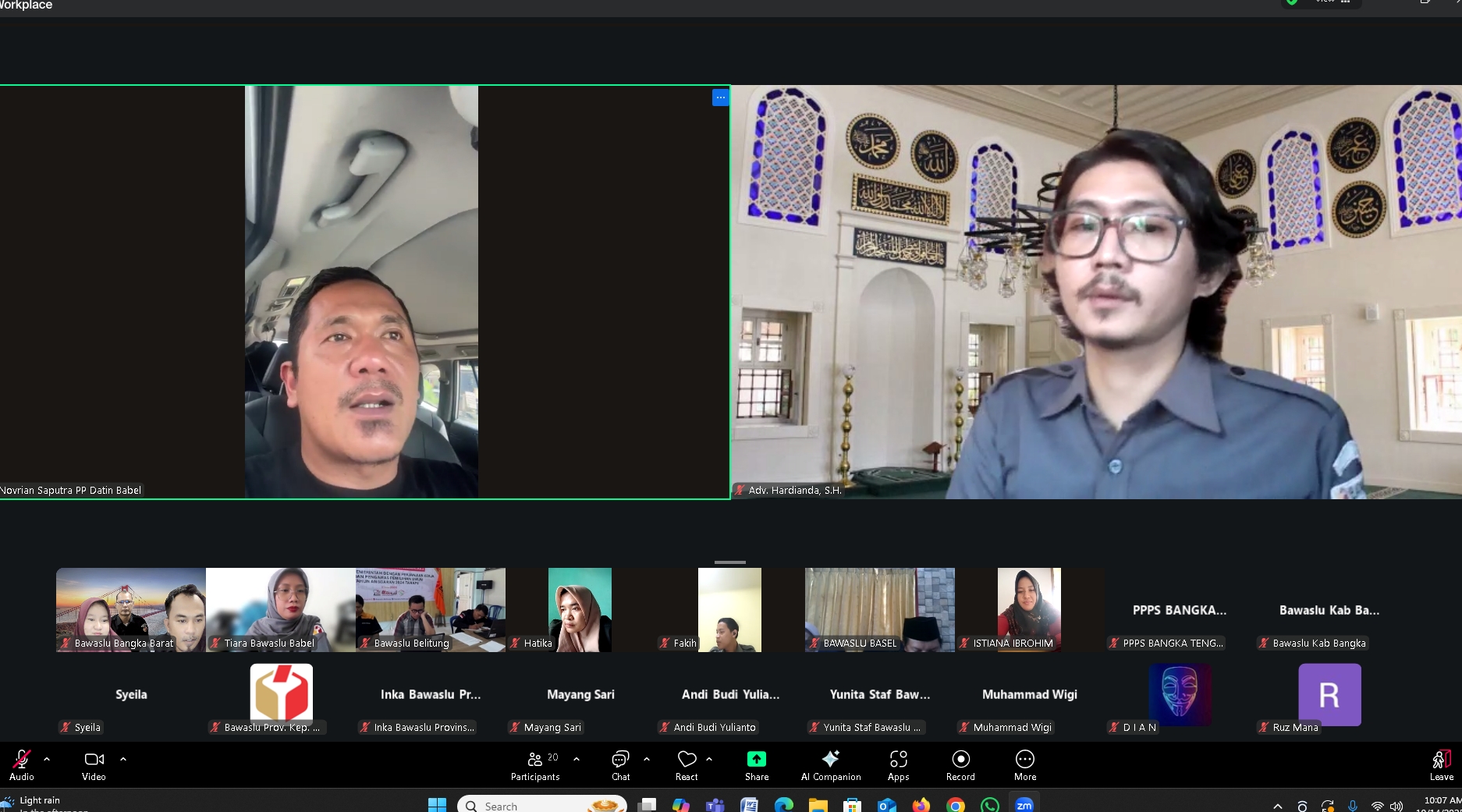 Zoom meeting Rapat Kajian Penanganan Pelanggaran Bertema Kode Etik