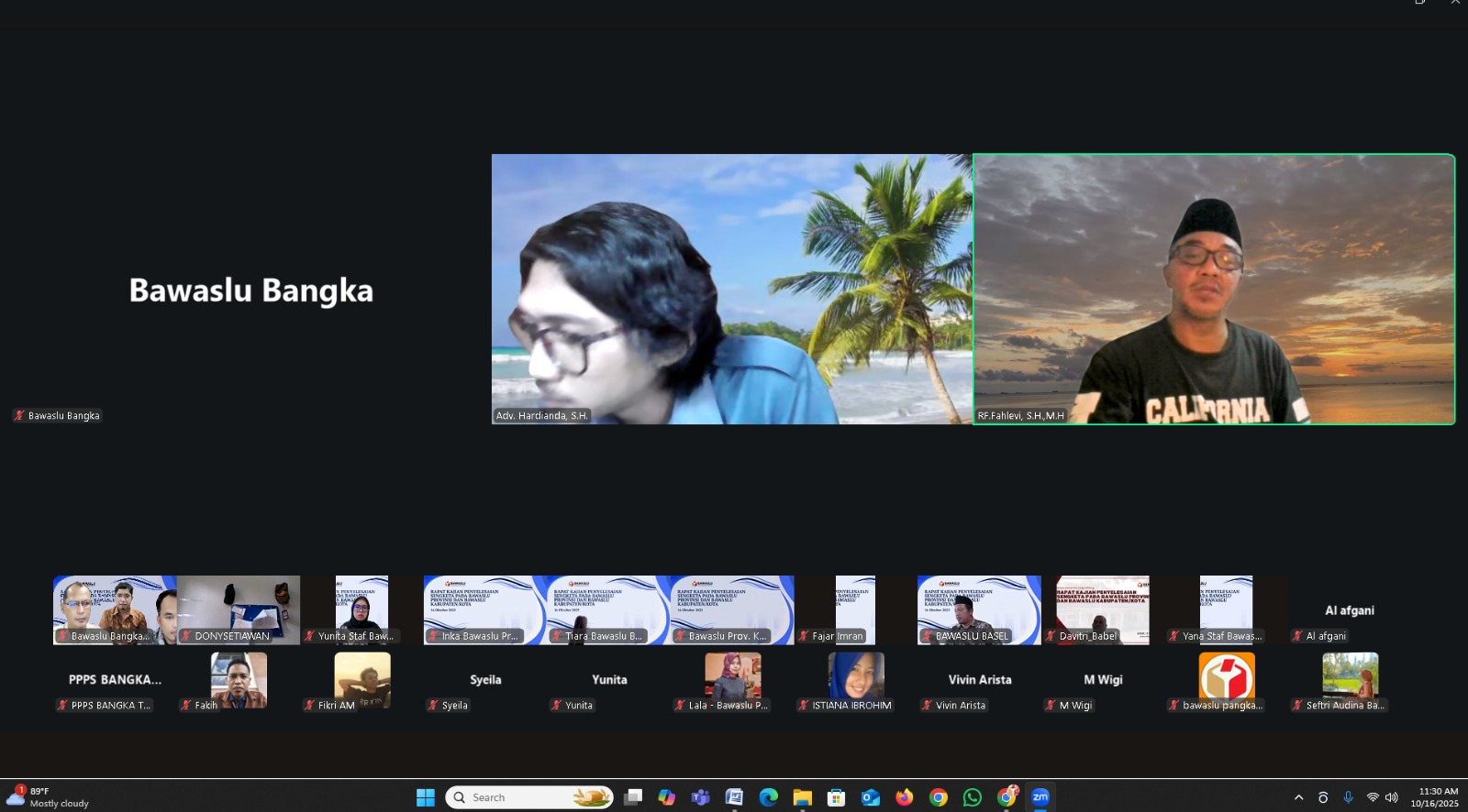 Bawaslu Bangka Barat Ikuti Rapat Kajian Penyelesaian Sengketa yang Digelar Bawaslu Babel
