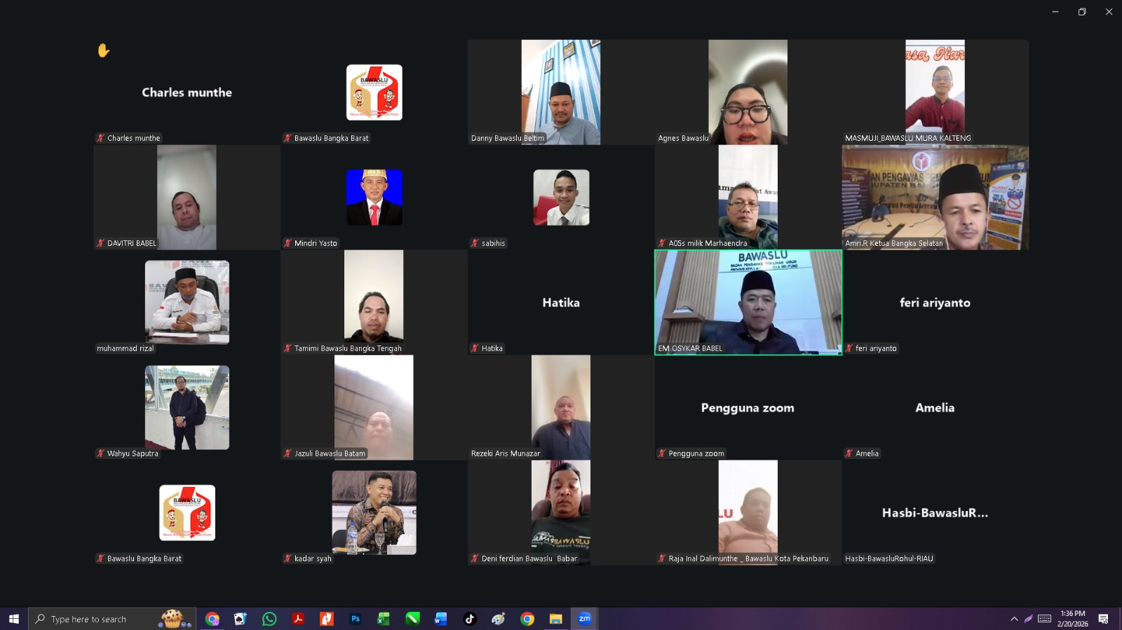 Bawaslu Bangka Barat Ikuti Rapat Penyamaan Persepsi dan Strategi Konsolidasi Demokrasi