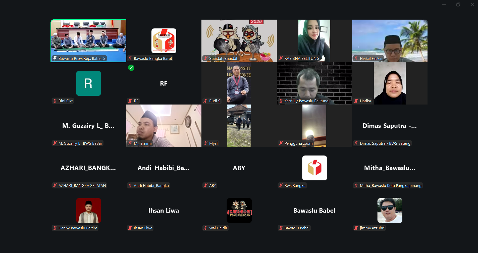 Pimpinan dan Jajaran Sekretariat Bawaslu Bangka Barat Ikuti Ngabuburit Pengawasan 2026 Secara Daring