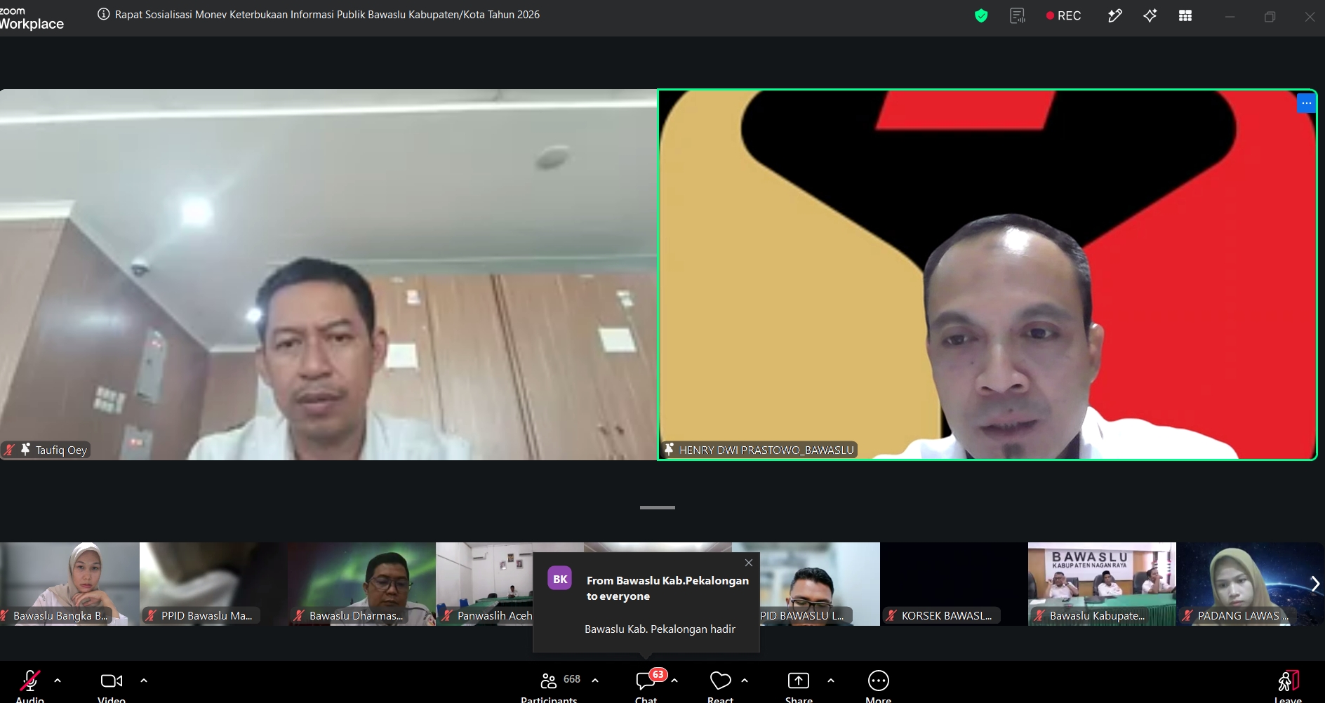 Bawaslu Bangka Barat Ikuti Sosialisasi Monev Keterbukaan Informasi Publik dan Bimtek Pengisian SAQ Tahun 2026