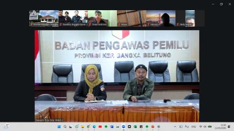 Bawaslu Bangka Barat Ikuti Rapat Pembinaan dan Penguatan Kapasitas Tenaga Pendukung