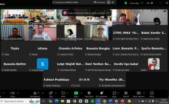 Zoom Meeting Rapat Kajian Penanganan Pelanggaran Administrasi Pemilu